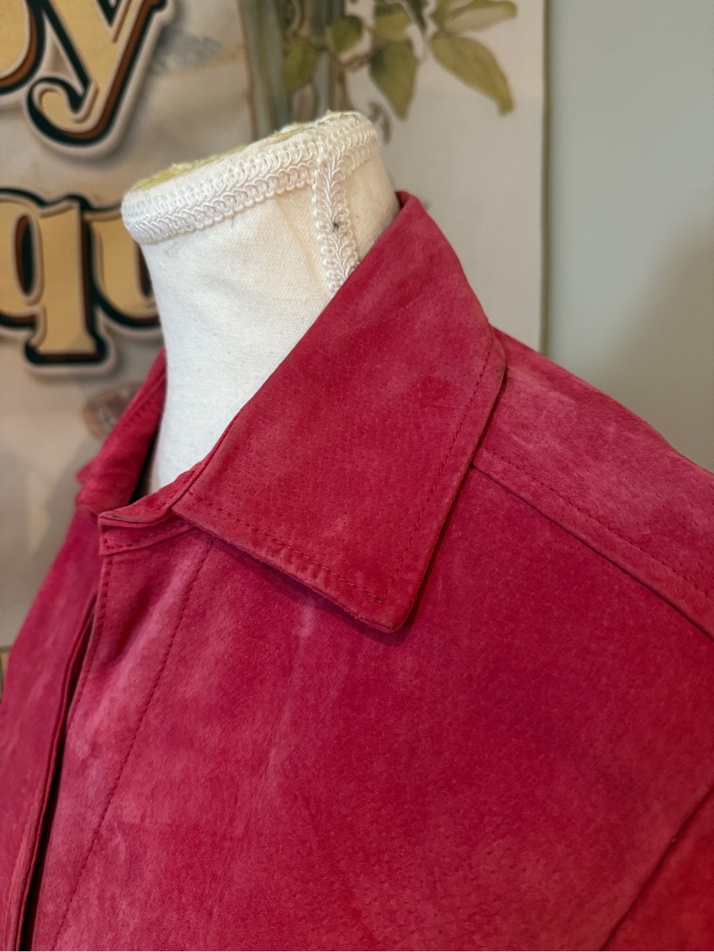 Raspberry Pink Suede Button-Front Jacket - Picture 9 of 12